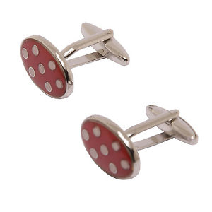 【送料無料】メンズアクセサリ—　ソフォスレッドボックスカフリンクスsophos red amp; white spot oval cufflinks in presentation gift box