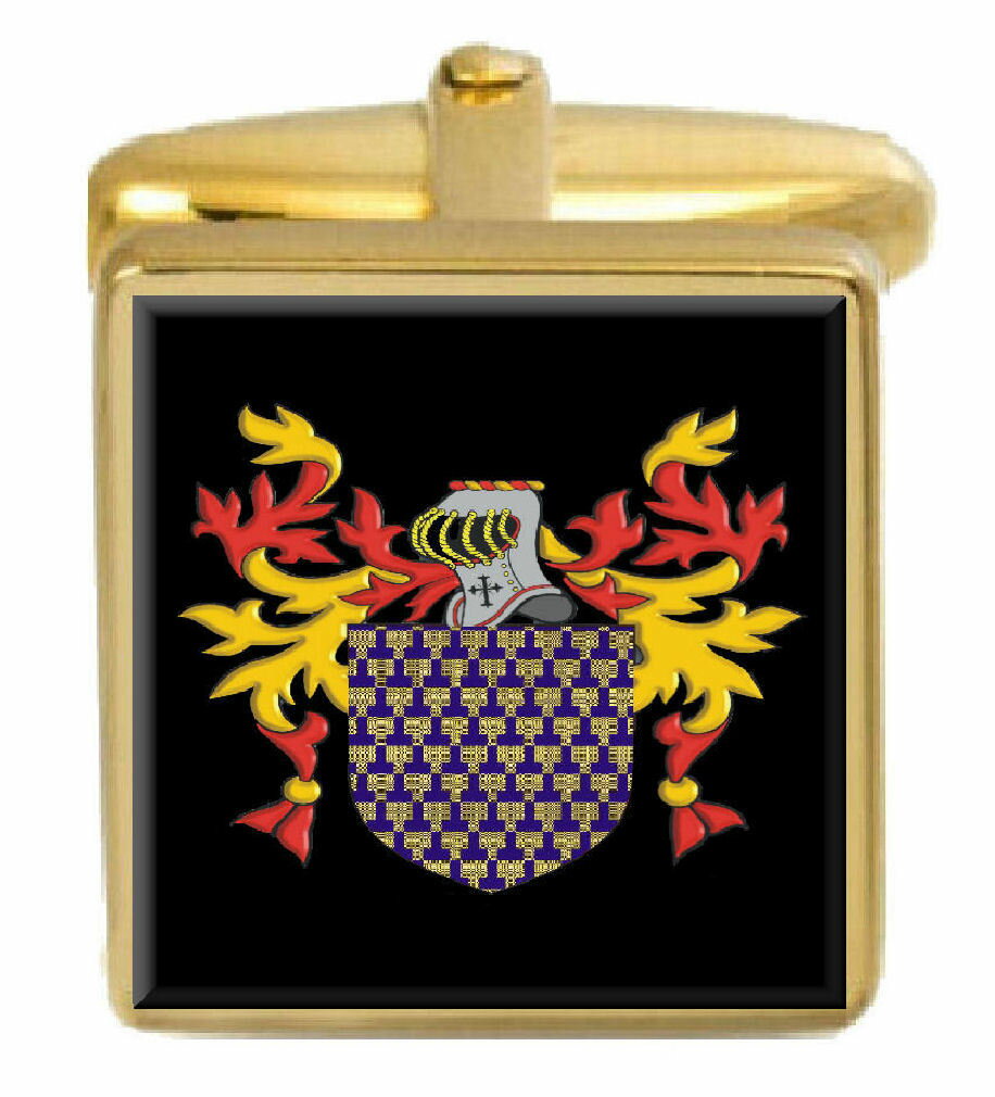 【送料無料】メンズアクセサリ—　イギリスカフスボタンボックスコートmaidment england family crest surname coat of arms gold cuffl..