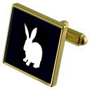 【送料無料】メンズアクセサリ- ウサギカフスボタンクリスタルタイクリップセットrabbit goldtone cufflinks crystal tie clip gift set