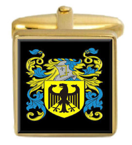 ̵ۥ󥺥ꡡꥹեܥܥåramshaw england family crest surname coat of arms gold cufflinks engraved box