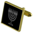 【送料無料】メンズアクセサリ— ユダヤカフスボタンクリスタルタイクリップセットjewish hannukah goldtone cufflinks ...