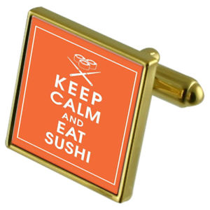 【送料無料】メンズアクセサリ—　カフスボタンクリスタルタイクリップセットsushi goldtone cufflinks crystal tie clip gift set