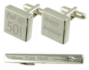 【送料無料】メンズアクセサリ—　ファブカフスボタンタイクリップボックスfab 50 engraved cufflinks tie clip box set