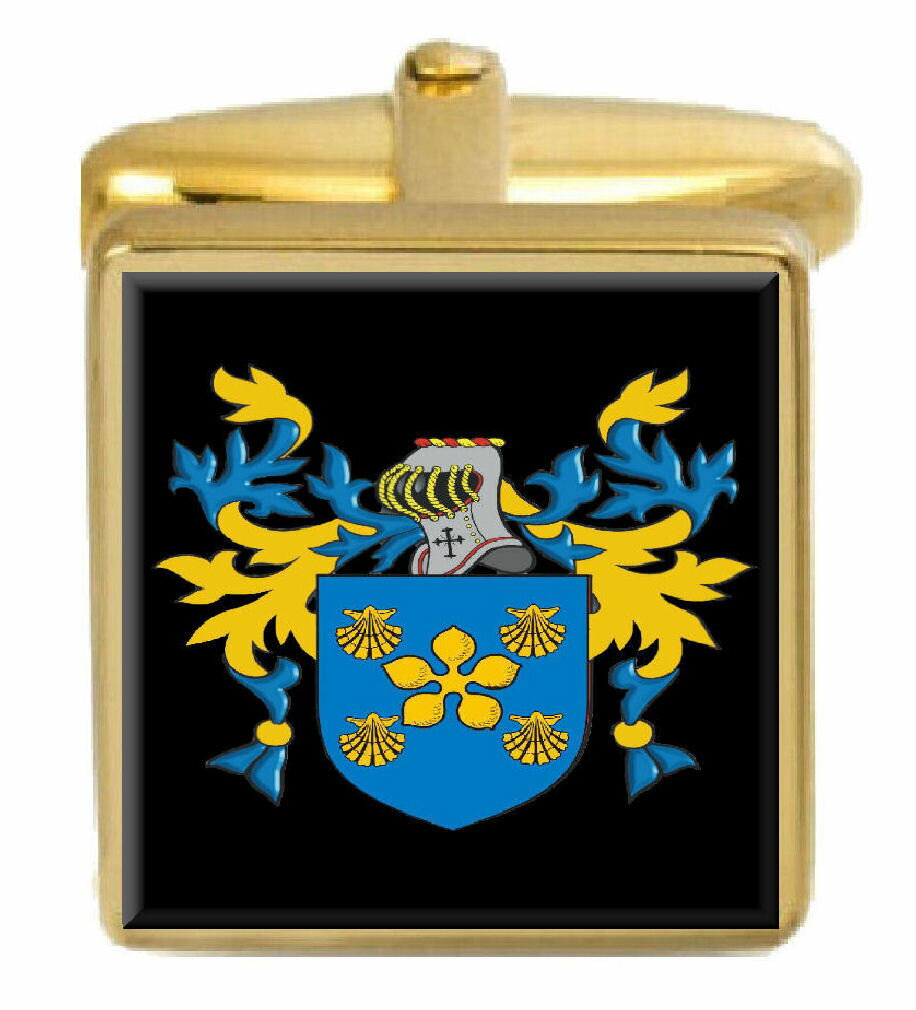 ̵ۥ󥺥ꡡ󥰥ɥեܥܥåredfield england family crest surname coat of arms gold cufflinks engraved box