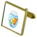 【送料無料】メンズアクセサリ— ボウルカフスボタンクリスタルタイクリップセットgold fish bowl goldtone cufflinks c...