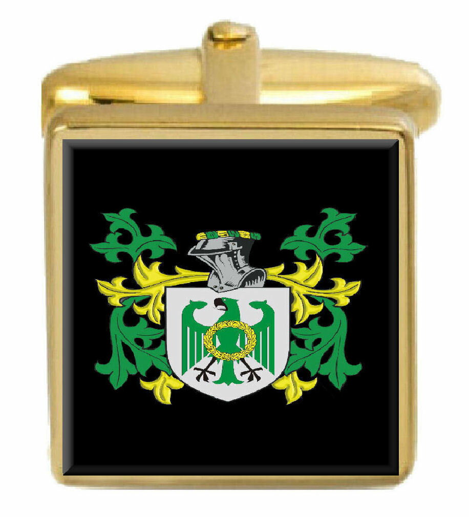 ̵ۥ󥺥ꡡꥹեܥܥåsearcey england family crest surname coat of arms gold cufflinks engraved box