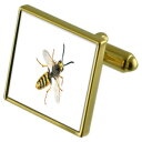 【送料無料】メンズアクセサリ— スズメバチカフスボタンクリスタルタイクリップセットhornet goldtone cufflinks crystal...