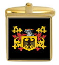 【送料無料】メンズアクセサリ—　イギリスカフスボタンボックスコートbridgett england family crest surname coat of arms gold cufflinks engraved box