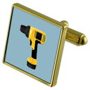 【送料無料】メンズアクセサリ— ビルダードリルカフスボタンクリスタルタイクリップセットbuilder drill goldtone cufflink...