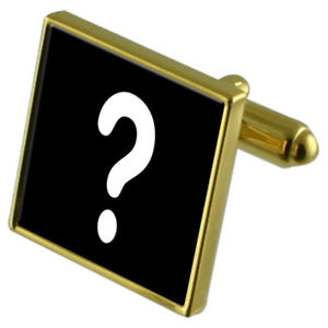 【送料無料】メンズアクセサリ—　クイズマスターカフスリンクネクタイピンセットquiz master question mark goldtone cufflinks crystal tie clip gift set