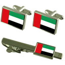 【送料無料】メンズアクセサリ— アラブカフスボタンタイクリップマッチングボックスセットunited arab emirates flag cuffl...
