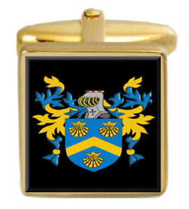 【送料無料】メンズアクセサリ—　スコットランドカフスボタンボックスコートmaccall scotland family crest surname coat of arms gold cufflinks engraved box