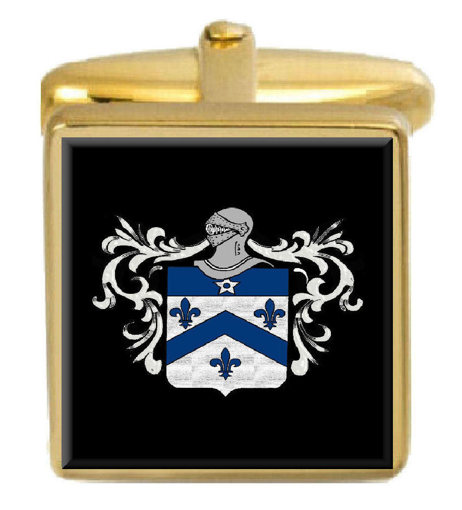 【送料無料】メンズアクセサリ— イングランドカフスボタンボックスコートhughes england family crest surname coa...