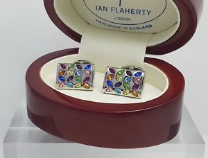 【送料無料】メンズアクセサリ— スワロフスキークリスタルカフスボタンイアンフラハティレディースswarovski multi coloured na...