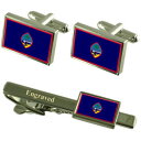 【送料無料】メンズアクセサリ—　グアムカフスボタンタイクリップマッチングボックスguam flag cufflinks engraved tie clip matching box set