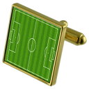 【送料無料】メンズアクセサリ— サッカーピッチカフスボタンクリスタルタイクリップセットfootball pitch goldtone cufflin...