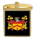 【送料無料】メンズアクセサリ—　ボストンニューイングランドカフスボタンボックスコートboston england family crest surname coat of arms gold cufflinks engraved box