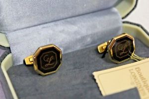 【送料無料】メンズアクセサリ—　オニキスカフリンクスlongines onyx cufflinks