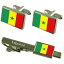 【送料無料】メンズアクセサリ—　セネガルカフスボタンタイクリップマッチングボックスsenegal flag cufflinks engraved tie clip matching box set