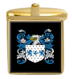 【送料無料】メンズアクセサリ—　イギリスカフスボタンボックスコートdubber england family crest surname coat of arms gold cufflinks engraved box