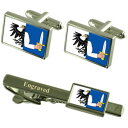 【送料無料】メンズアクセサリ—　フラグカフスボタンタイクリップマッチングボックスconnacht flag cufflinks engraved tie clip matching box set