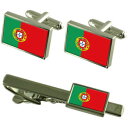 【送料無料】メンズアクセサリ— ポルトガルカフスボタンタイクリップマッチングボックスセットportugal flag cufflinks tie c...