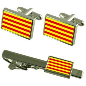 ̵ۥ󥺥ꡡե饰եܥ󥿥åץޥå󥰥ܥååcatalonia flag cufflinks tie clip matching box gift set