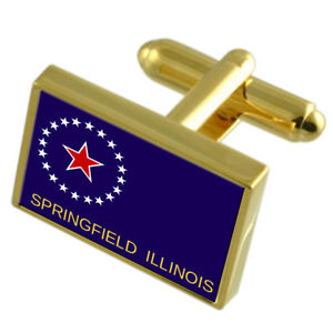 ̵ۥ󥺥ꡡץ󥰥եɥɥեåեܥܥåspringfield city united states gold flag cufflinks engraved box