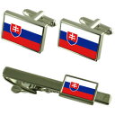 【送料無料】メンズアクセサリ— スロバキアカフスボタンタイクリップマッチングボックスセットslovakia flag cufflinks tie c...