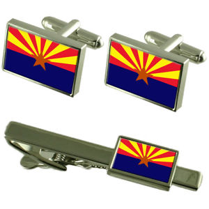 ̵ۥ󥺥ꡡ꥾ʥե饰եܥ󥿥åץޥå󥰥ܥååarizona flag cufflinks tie clip matching box gift set