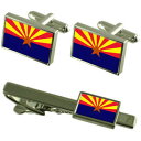 【送料無料】メンズアクセサリ— アリゾナフラグカフスボタンタイクリップマッチングボックスセットarizona flag cufflinks tie ...