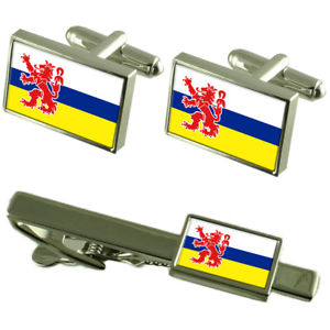 【送料無料】メンズアクセサリ— リンブルフカフスボタンタイクリップマッチングボックスセットlimburg flag cufflinks tie clip matching box gift set