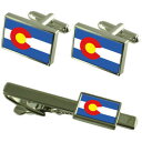 【送料無料】メンズアクセサリ— コロラドカフスボタンタイクリップマッチングボックスセットcolorado flag cufflinks tie cl...
