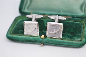 【送料無料】メンズアクセサリ—　ビンテージスターリングシルバーアールデコデザインカフリンクスvinta..