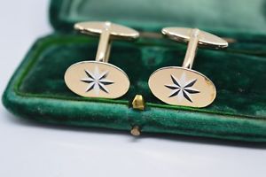 【送料無料】メンズアクセサリ—　ビンテージアールデコゴールドプレートスターリングシルバーカフリンクスvintage art deco sterling silver cufflinks with a 9ct gold plate b245(4)