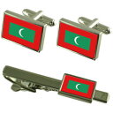 【送料無料】メンズアクセサリ— モルディブカフスボタンタイクリップマッチングボックスセットmaldives flag cufflinks tie c...
