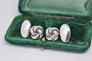 【送料無料】メンズアクセサリ—　ビンテージスターリングシルバーアールデコデザインカフリンクスvinta..