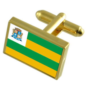 ̵ۥ󥺥—饫֥饸르ɥեåեܥܥåaracaju city brazil gold flag cufflinks engraved box