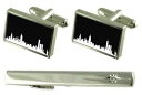 【送料無料】メンズアクセサリ— タイクリップスカイラインニューヨークカフスボタンセットgift set tie clip skyline york ...