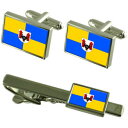 【送料無料】メンズアクセサリ- チェコカフスボタンタイクリップボックスセットprerov city czech republic flag cufflinks tie clip box gift set