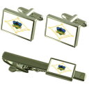 yzYANZT?@VeB~iXWFCXJtX{^^CNbv{bNXZbgitabira city minas gerais state flag cufflinks tie clip box gift set