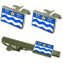 【送料無料】メンズアクセサリ— チェコカフスボタンタイクリップボックスセットhavirov city czech republic flag cuf...