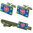 【送料無料】メンズアクセサリ— オロモウツチェコカフスボタンタイクリップボックスセットolomouc city czech republic fla...