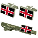 【送料無料】メンズアクセサリ— ダーラムカフスボタンタイクリップセットdurham city england flag cufflinks engr...