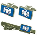 【送料無料】メンズアクセサリ— リトアニアカフスボタンタイクリップセットjonava city lithuania flag cufflinks e...