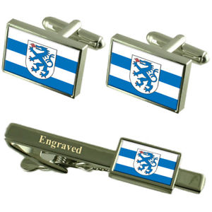 【送料無料】メンズアクセサリ—　インゴルシュタットドイツカフスボタンタイクリップセットingolstadt city germany flag cufflinks engraved tie clip set