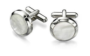 fred bennett stainless steel mother of pearl round cufflinksフレッドベネットステンレスパールラウンドカフリンクススチール※注意※NYからの配送になりますので2週間前後お時間をいただ...