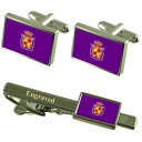 【送料無料】メンズアクセサリ— スペインカフスボタンタイクリップセットjaen city spain flag cufflinks engraved...