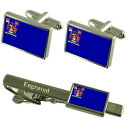 【送料無料】メンズアクセサリ— セルビアカフスボタンタイクリップセットnis city serbia flag cufflinks engraved...