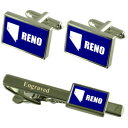 【送料無料】メンズアクセサリ— リノアメリカカフスボタンタイクリップセットreno city usa flag cufflinks engraved...
